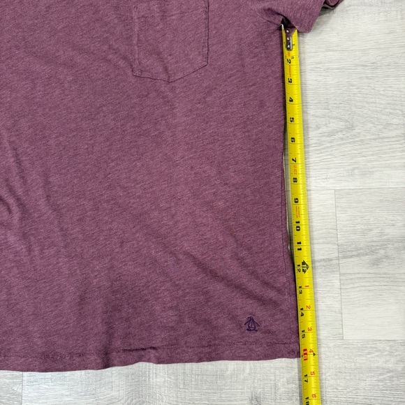 Original Penguin Men's Maroon V-Neck T-Shirt Size L - Picture 9 of 15